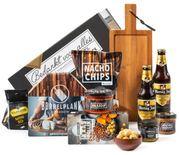Kerstpakket 35 euro vol heerlijke etenswaren en leuke cadeauartikelen