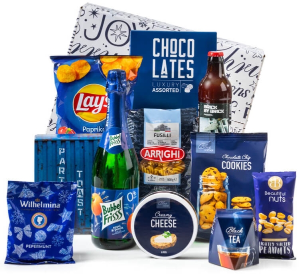 Beste kerstpakket met een blauw thema