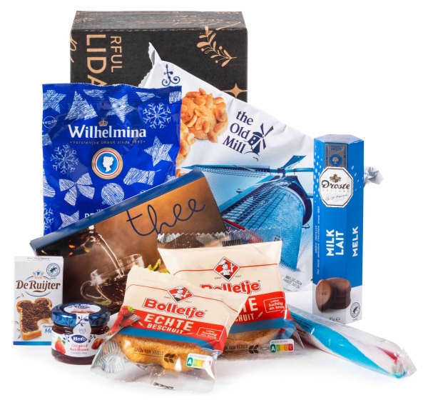 Kerstpakket Oud Hollands met typisch Nederlandse producten.