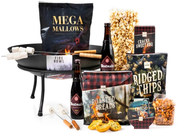 Kerstpakket outdoor bestellen met vuurschaal