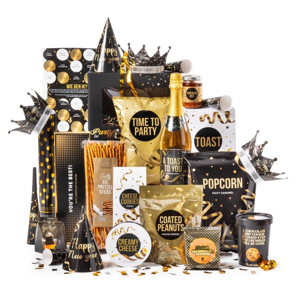 Kerstpakket premium om nieuwjaar te vieren.